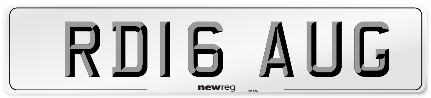RD16 AUG Number Plate from New Reg